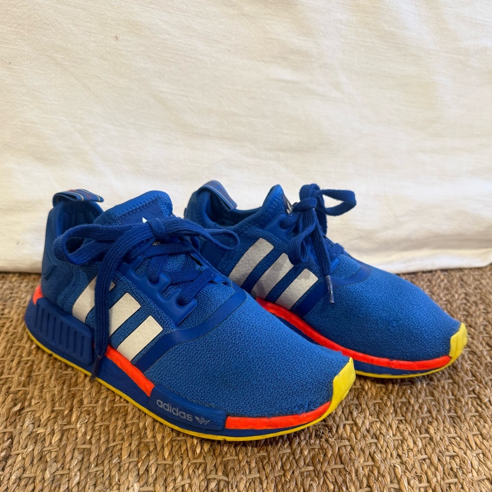 Adidas Kids Royal Blue Orange NMD Runner Sneakers - size 3.5